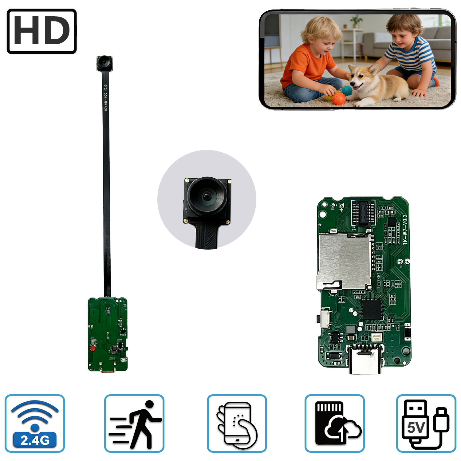 Home Security Hidden Cameras - 미니 컴팩트 홈 보안 카메라 PCBA
