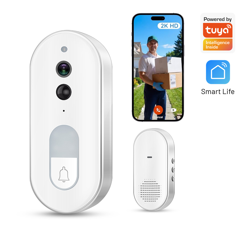 Home Security Doorbell Camera - Tuya 스마트 비디오 초인종 무선 1080P