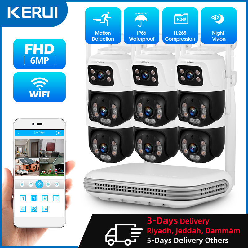 Home Security And Camera System - KERUI 방수 6MP HD 무선 듀얼