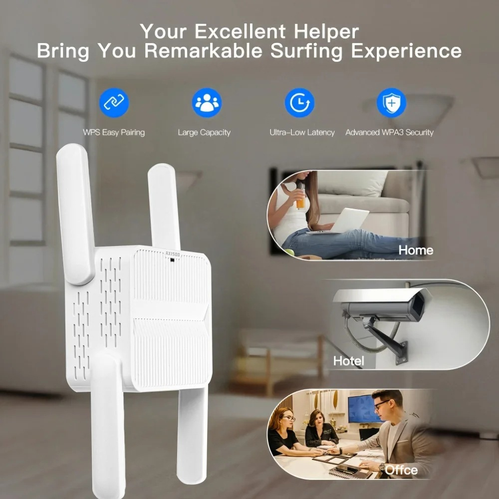 Home Security Bundle - AX1500 WiFi 6 리피터 익스텐더 신호