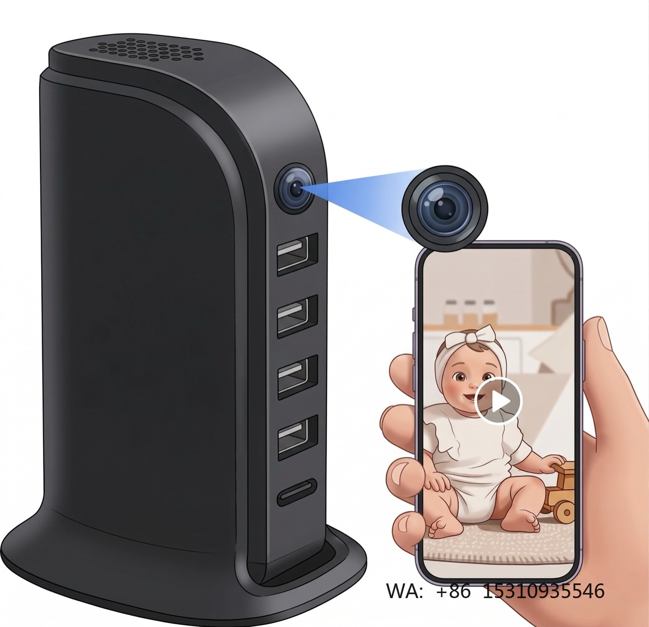 Home Security Officer - 홈 오피스용 소형 Wi-Fi 보안 카메라