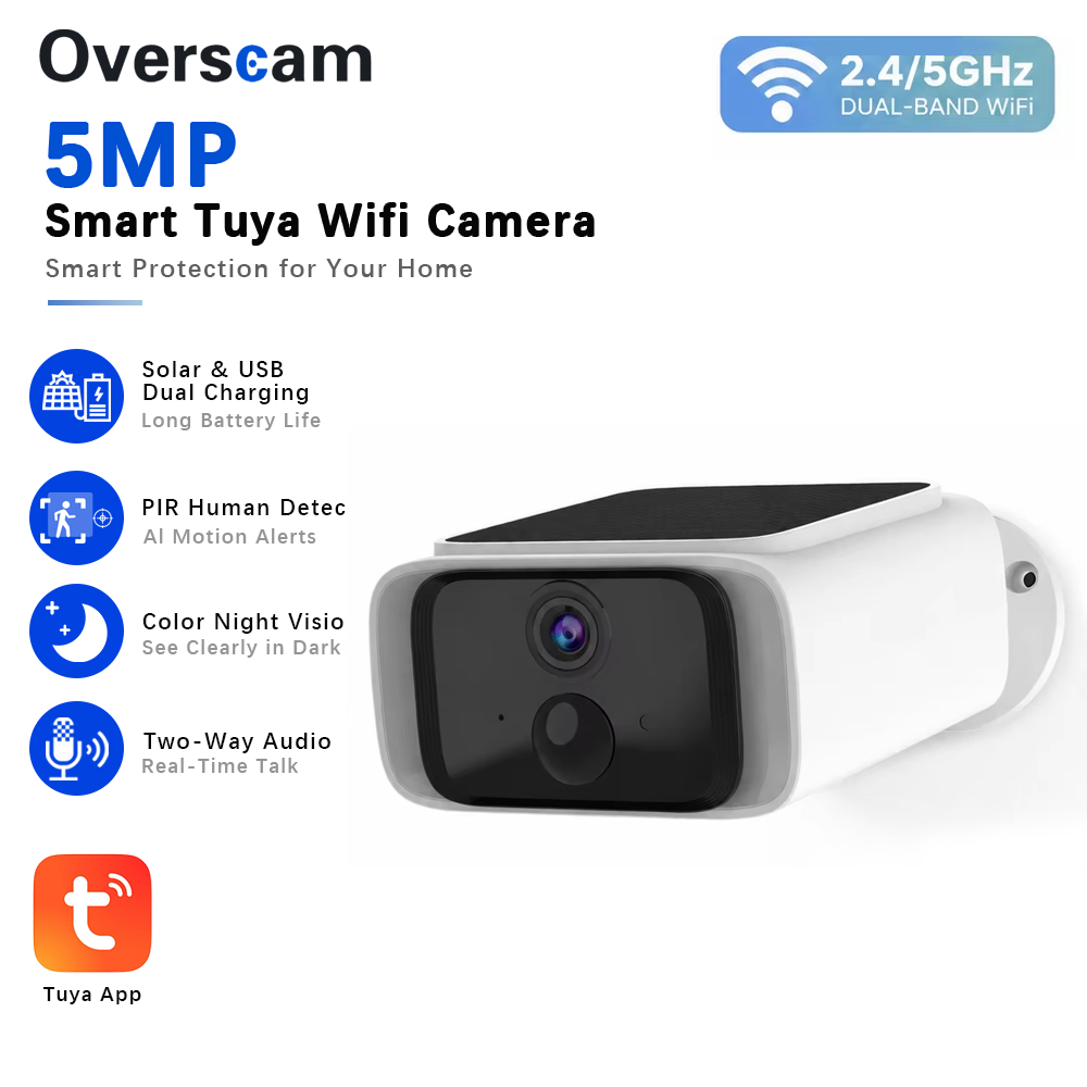 Home Security Packages - Tuya 5MP 태양광 보안 카메라 가정용