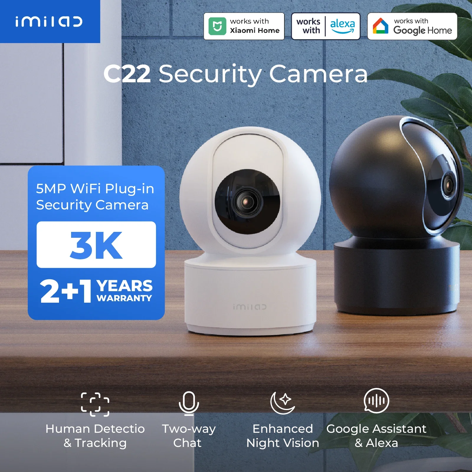 Xiaomi Home Security 360 - IMILAB C22 3K 실내 보안 카메라
