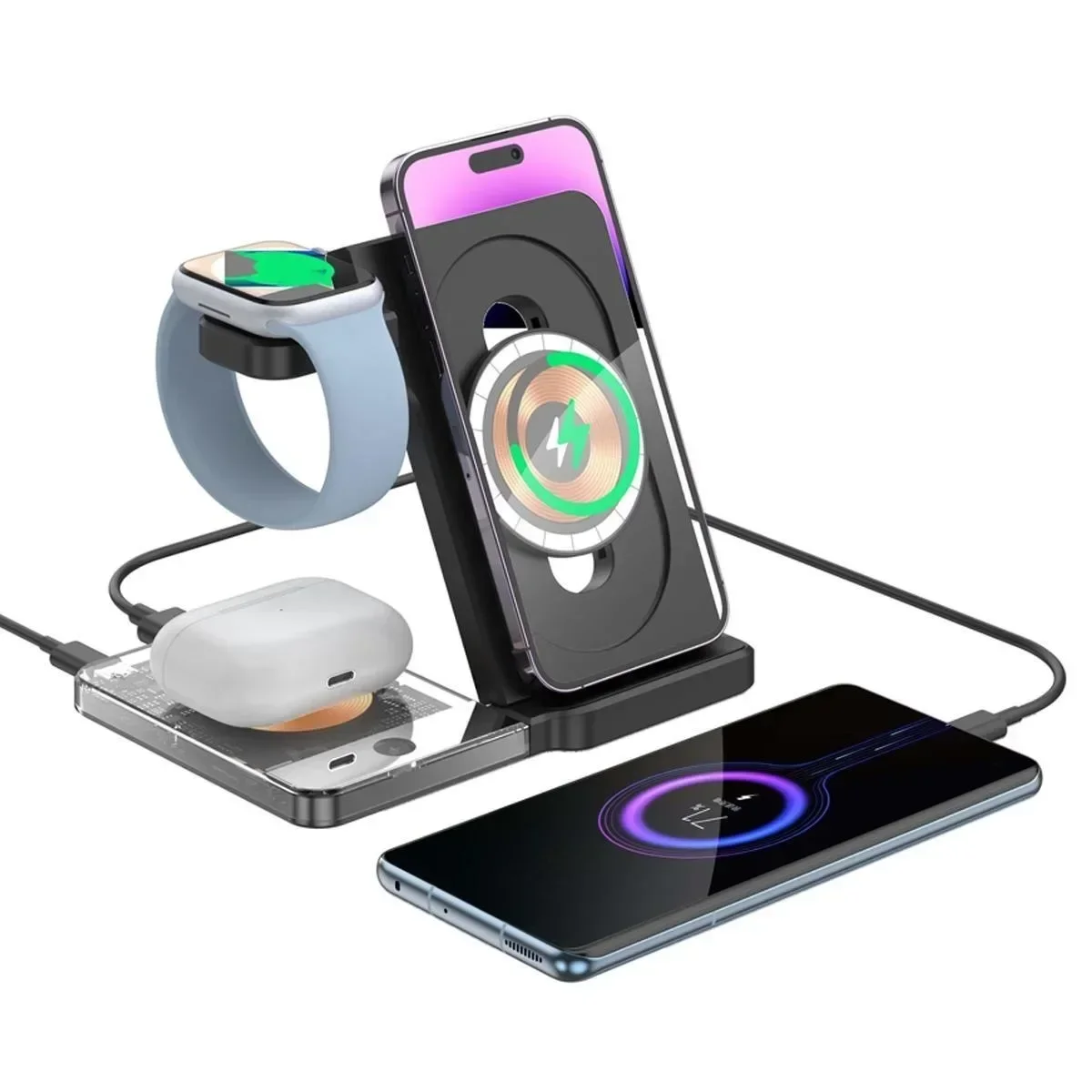 Home Security Officer - 15W MagSafe 호환 무선 충전 스탠드