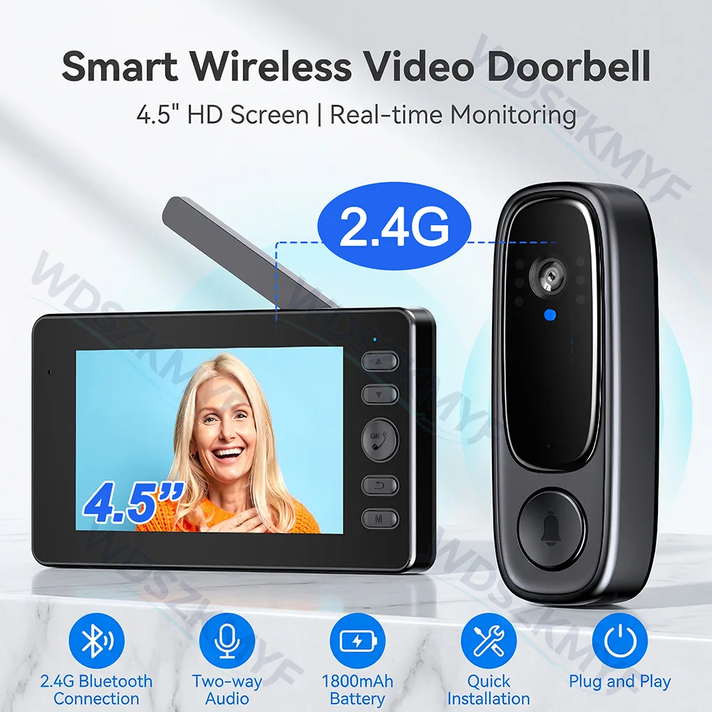 무선 초인종 카메라, 1800mAh 배터리, 1080P - Home Security Doorbell Camera 리뷰 및 가격