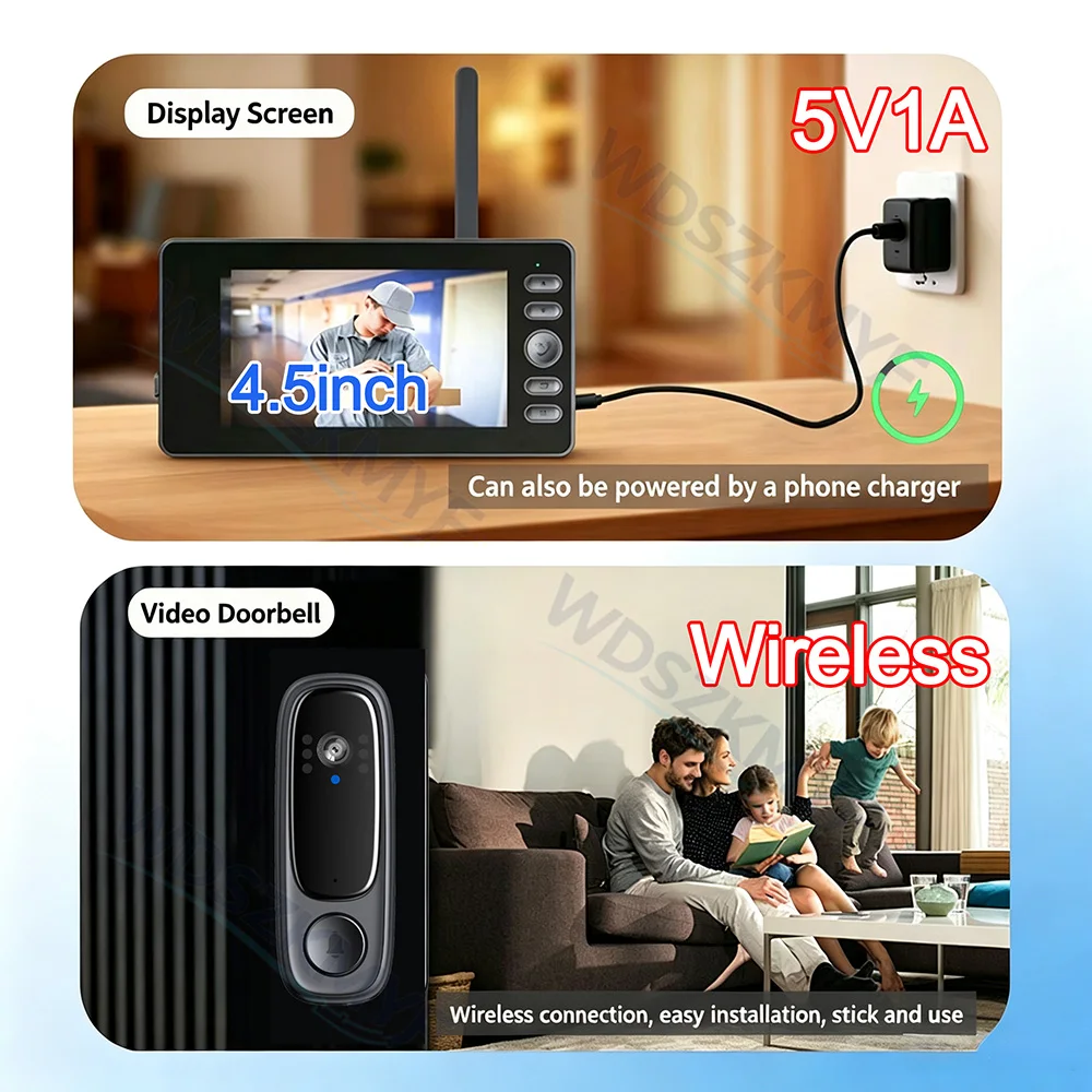 무선 초인종 카메라, 1800mAh 배터리, 1080P - Home Security Doorbell Camera 리뷰 및 가격