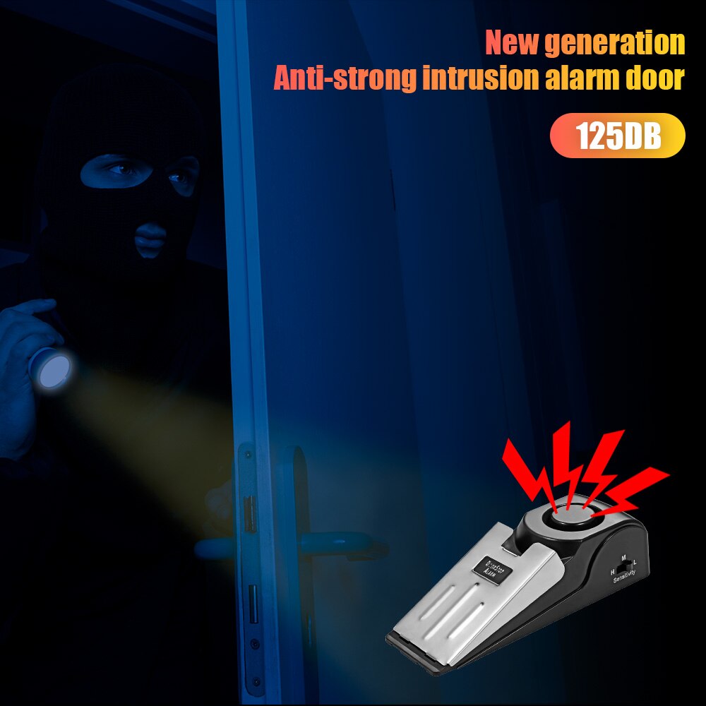 휴대용 무선 문짝 정지 경보 시스템, 125dB 시끄러 - Door Wedge Alarm 리뷰 및 가격