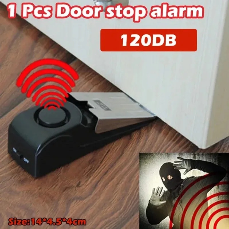 새로운 120dB 도어 스톱 알람 시스템 가정용 보안  - Door Wedge Alarm 리뷰 및 가격