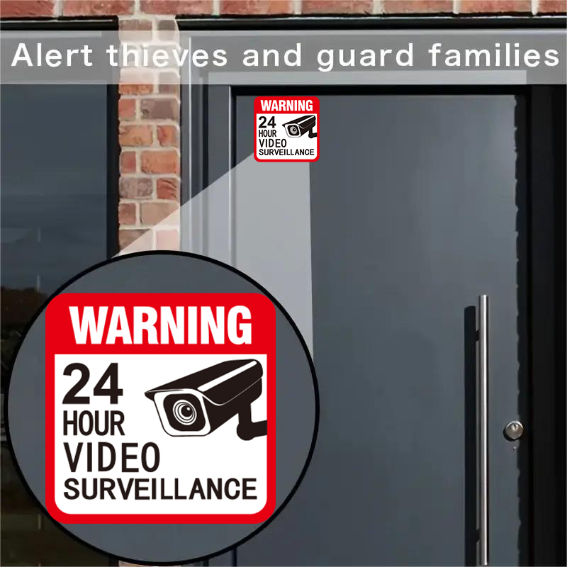 5장/묶음, 5x5인치, 24시간 감시 경고 스티커,  - Home Security Companies 리뷰 및 가격