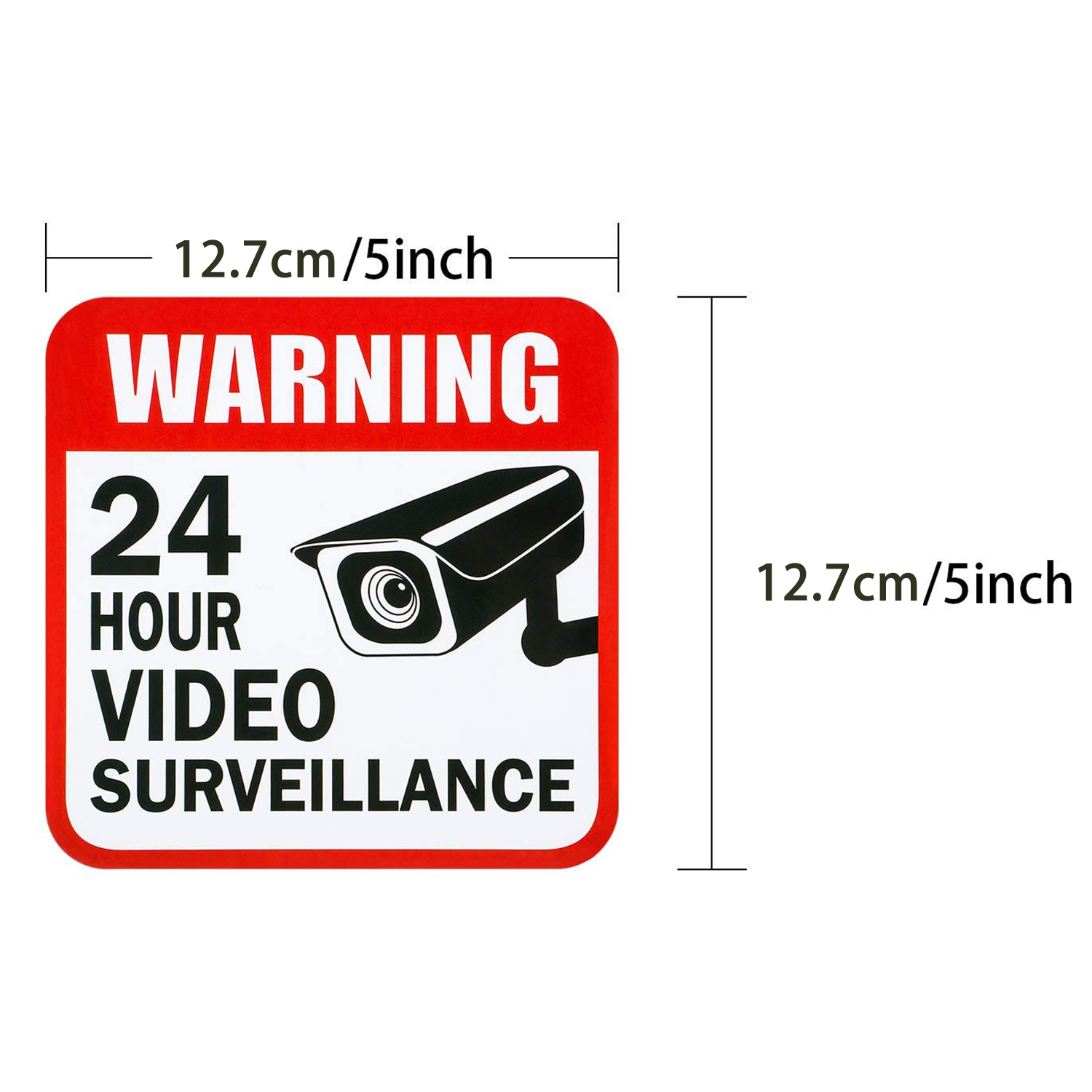 5장/묶음, 5x5인치, 24시간 감시 경고 스티커,  - Home Security Companies 리뷰 및 가격