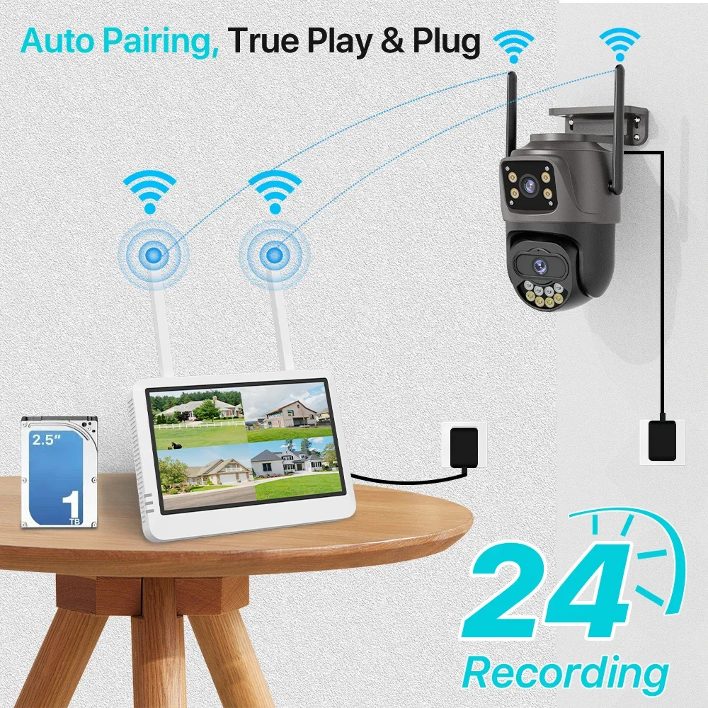 5MP 와이파이 보안 8채널 NVR 키트, 7인치 화면 - Home Security Kit 리뷰 및 가격