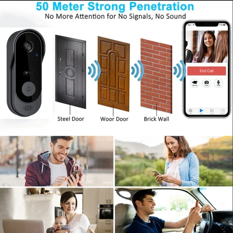비디오 HD 무선 방수 도어벨 카메라, 야간 투시 및  - Home Security Tech 리뷰 및 가격