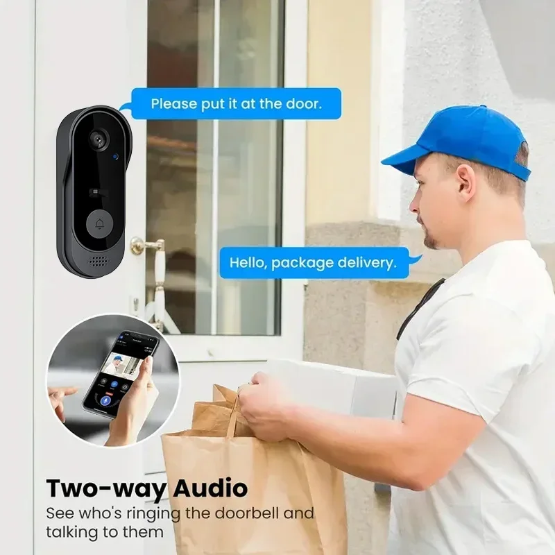 비디오 HD 무선 방수 도어벨 카메라, 야간 투시 및  - Home Security Tech 리뷰 및 가격