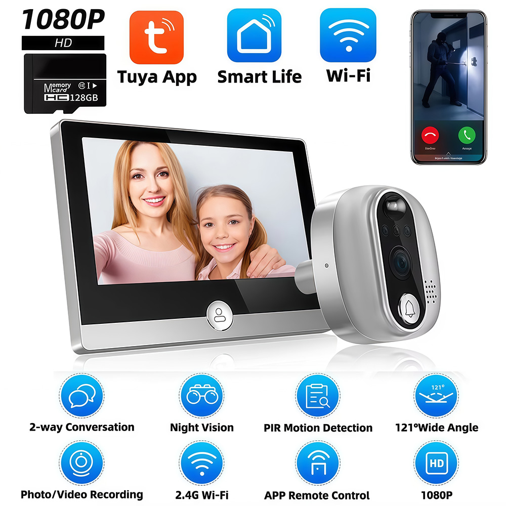 투야 와이파이 문짝 벨 카메라, 구글 알렉사 스마트 라 - Home Security Doorbell Camera 리뷰 및 가격