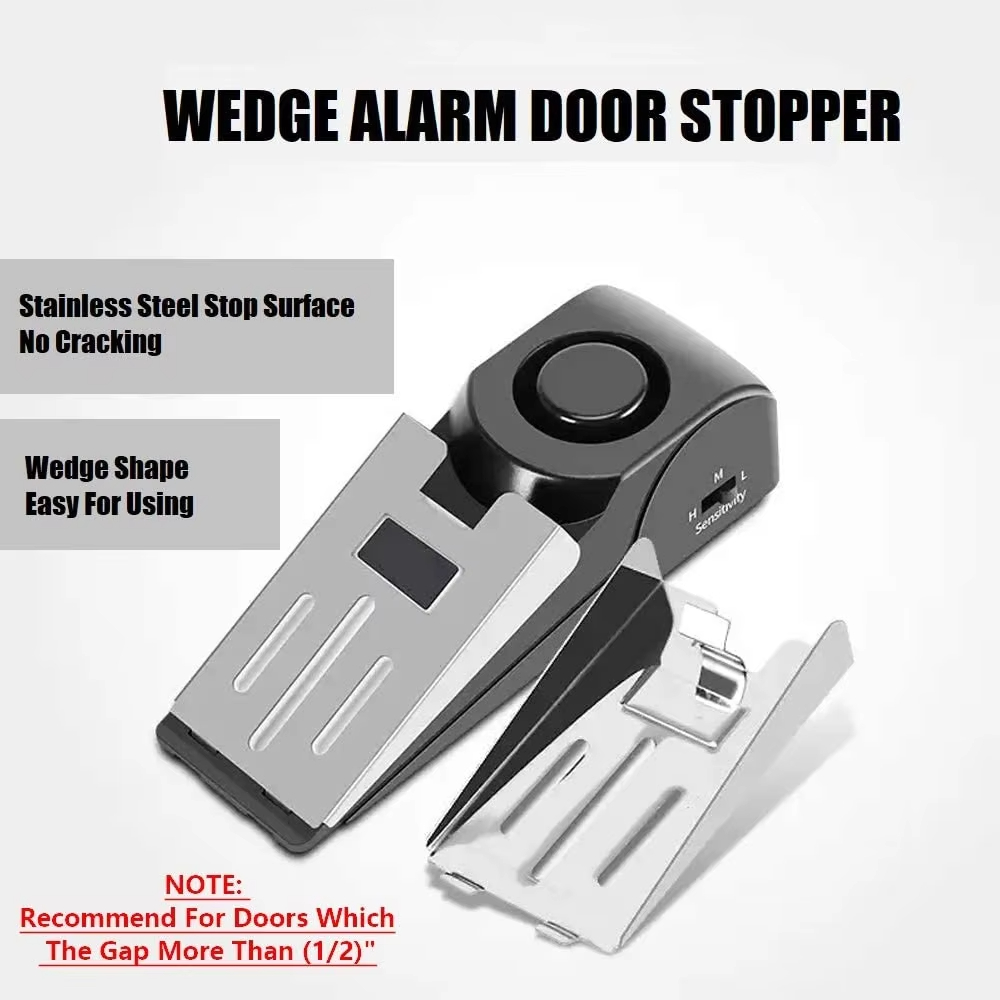 120dB 무선 도난 방지 경보기, 스테인리스 스틸 재 - Door Wedge Alarm 리뷰 및 가격