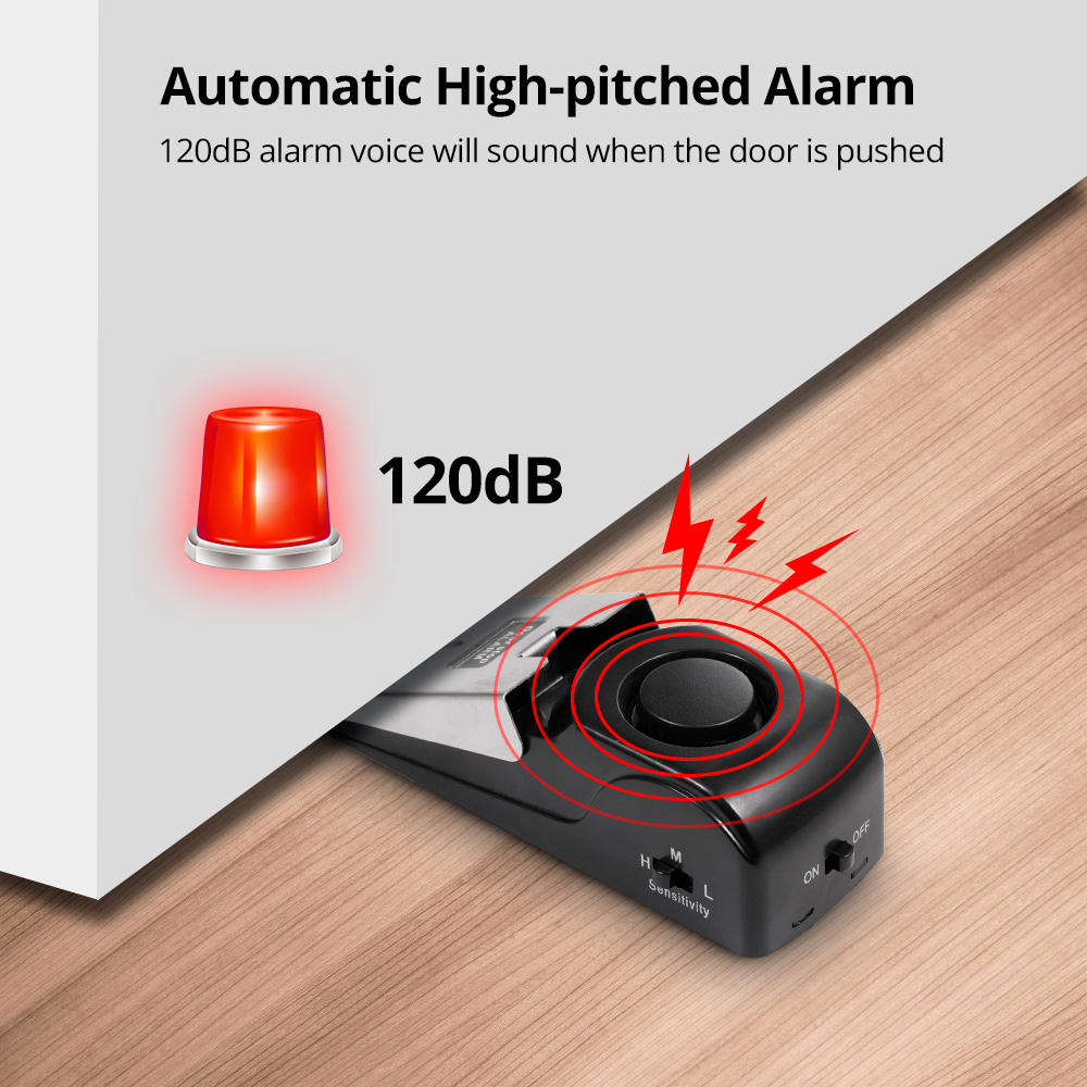 홈 호텔에 대 한 2pcs 도어 중지 경보 120dB  - Door Wedge Alarm 리뷰 및 가격