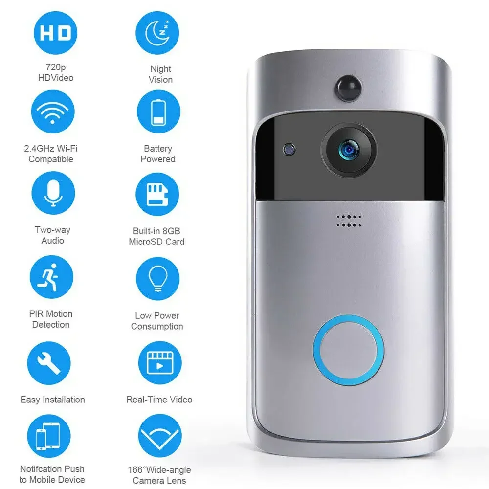 720P HD 스마트 홈 무선 와이파이 초인종 카메라, - Home Security Tech 리뷰 및 가격