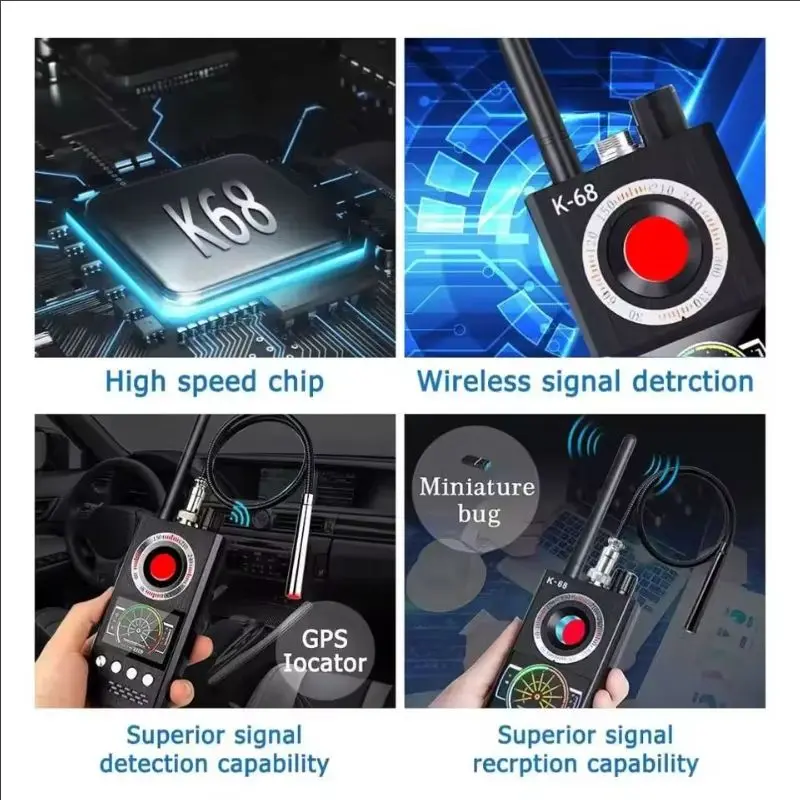 전문적인 안티 스파이 카메라 탐지기 K68 버그 스캐너 - Home Security Hidden Cameras 리뷰 및 가격